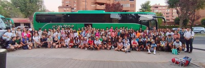 >Los 150 jóvenes albaceteños ya caminan hacia #SantiagoApostol para vivir la #PEJ22  Rumbo a #Ourense. Primera etapa