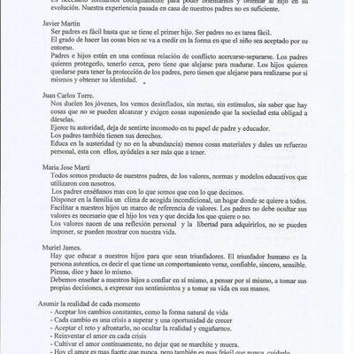 Escuela de familias. Cuarta sesión: La familia con el paso del tiempo.